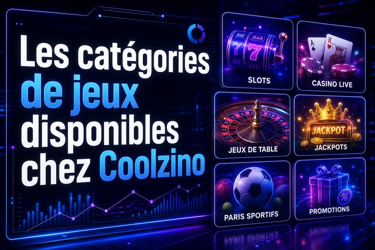 Les catégories de jeux disponibles chez Coolzino