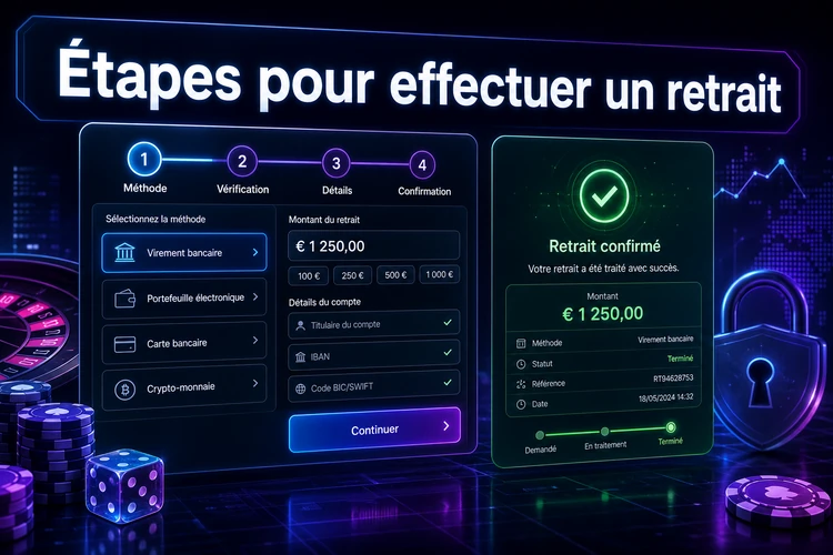 Étapes pour effectuer un retrait